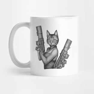 Cat women with a gun Mug